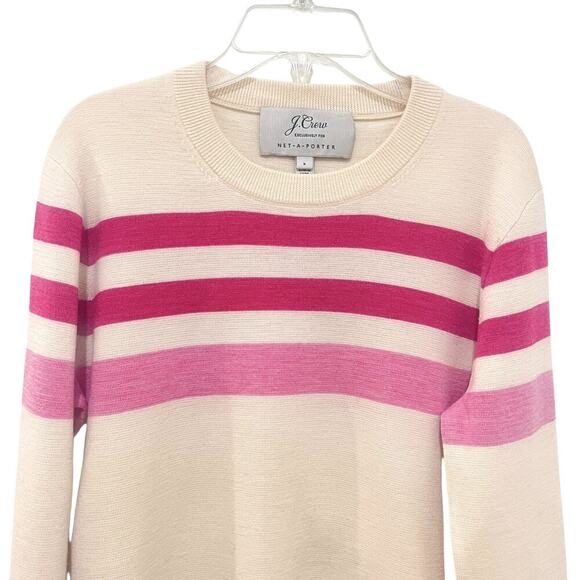 J. Crew for Net-A-Porter Mixed Stripe Crewneck Sweater Size Small ivory - Picture 4 of 8
